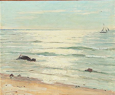 Coastal scene with sunlight