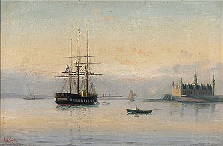 The Danish warship Fyn outshore Kronborg Castle. by Otto Lusty - Auction record, sale price, and art valuation. Compare with similar artists and explore comparable artworks.