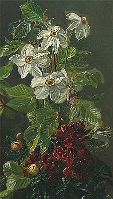 Flowers and beech branches.