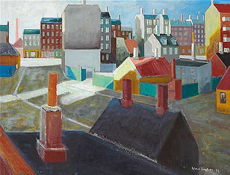 View over the rooftops, Nørrebro, Copenhagen