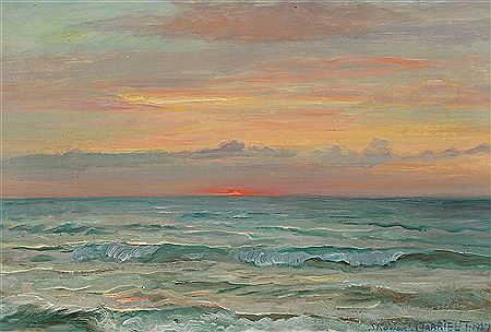 "Solnedgang ved Gammel Skagen".