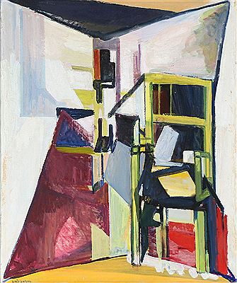 Composition with yellow chair.