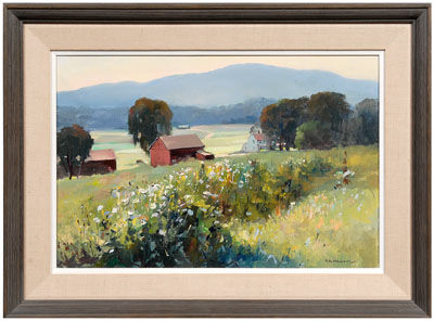 "Mt. Toby-from Deerfield" by Stephen Maniatty - Auction record, sale price, and art valuation. Compare with similar artists and explore comparable artworks.