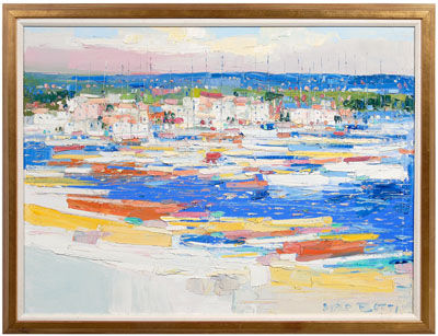 Forte de [sic] Marmi, Tuscan harbor scene by Italo Botti - Auction record, sale price, and art valuation. Compare with similar artists and explore comparable artworks.