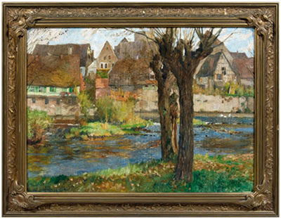 Village by a canal