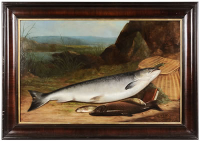 Nature Mort Fish by a Creel