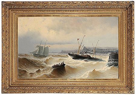 Sample artwork by Louis Barnaba (1826 - 1892), known for marine, coastal, seaside painting - View similar artists and auction records