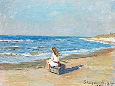 A Girl on the Beach at Old Skagen by Christian Aigens - Auction record, sale price, and art valuation. Compare with similar artists and explore comparable artworks.