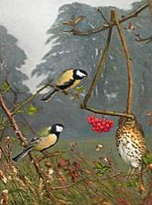 A Pair of Small Birds Hungry for Rowanberries by Hermann Funch - Auction record, sale price, and art valuation. Compare with similar artists and explore comparable artworks.