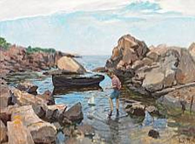 Coastel scenery from Bornholm by Erik William Johnsen - Auction record, sale price, and art valuation. Compare with similar artists and explore comparable artworks.