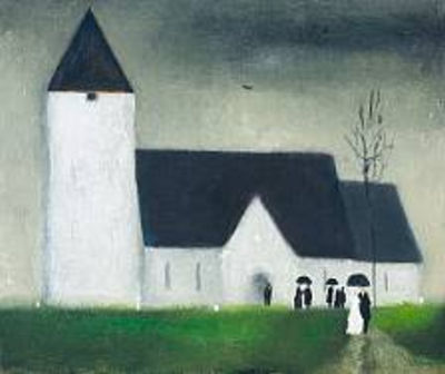 Sample artwork by Albert Bertelsen (1921 - 2019), known for surreaal images, figures in landscape painting, abstraction - View similar artists and auction records
