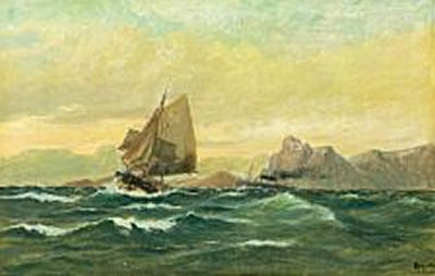 Seascape with rock formations by Martin Aagaard - Auction record, sale price, and art valuation. Compare with similar artists and explore comparable artworks.