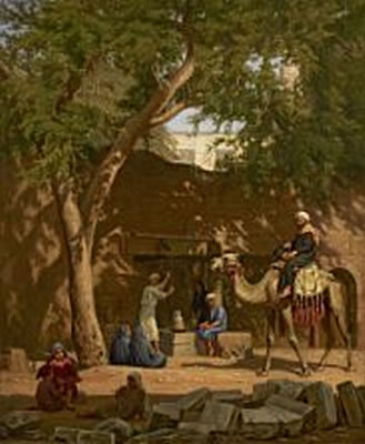 Northafrican citylife by a well