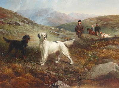 A hunting party with setters on the moors by George Earl - Auction record, sale price, and art valuation. Compare with similar artists and explore comparable artworks.