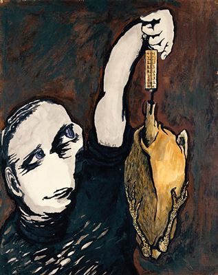 Figure with scales 1957 by Joy Hester - Auction record, sale price, and art valuation. Compare with similar artists and explore comparable artworks.