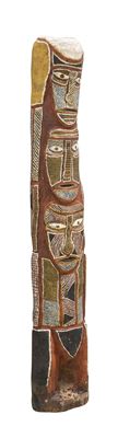Tiwi Ancestral Totem Pole by Declan Apuatimi - Auction record, sale price, and art valuation. Compare with similar artists and explore comparable artworks.