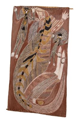 Kangaroo with Headdress and Spirit Figures