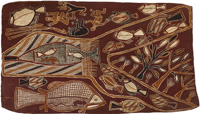 Fish Trap Story by Ray Munyal - Auction record, sale price, and art valuation. Compare with similar artists and explore comparable artworks.