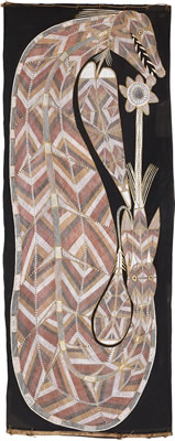 Sample artwork by Ivan Namirikki (Born 1961), known for bark painting - View similar artists and auction records