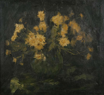 Still life with flowers in vase.