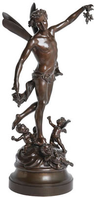 Male pixie with amor and putti at his feet