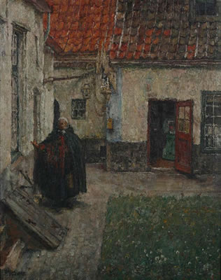 Béguinage à la cour by René Bosiers - Auction record, sale price, and art valuation. Compare with similar artists and explore comparable artworks.