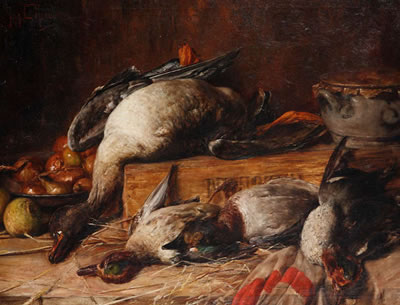 Jachtstilleven met wilde eenden en ajuinen by Jan C Neervoort - Auction record, sale price, and art valuation. Compare with similar artists and explore comparable artworks.