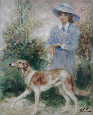 Jeune fille au chien