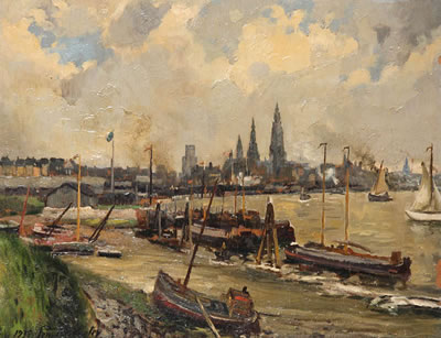 'La rade d'Anvers (vue de l'ecluse Royers)' (juin 1935)