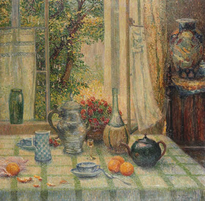 Interior with set table