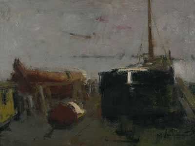 Shipyard on the Scheldt by Dis Van Raemdonck - Auction record, sale price, and art valuation. Compare with similar artists and explore comparable artworks.