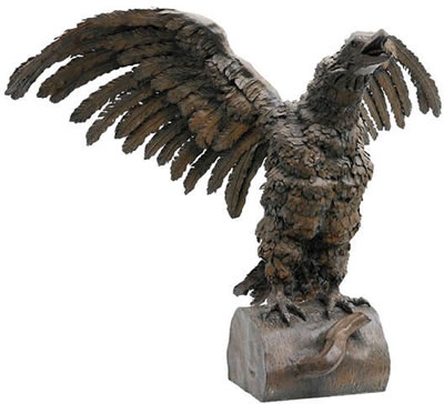 Eagle on a trunk.