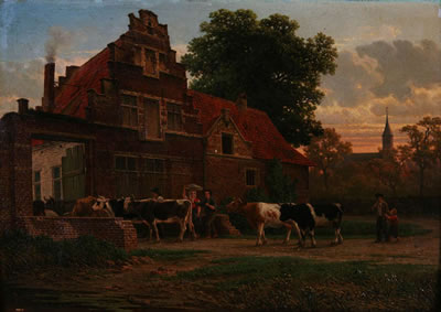 Return to the stable at sunset.