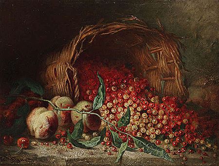 Stilleven met rode bessen en perziken in rieten mand by Albert de Keyser - Auction record, sale price, and art valuation. Compare with similar artists and explore comparable artworks.