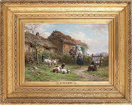 Young couple in love shepherd for the farm