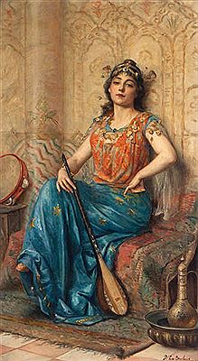 Sample artwork by Paul Antoine De La Boulaye (1849 - 1926), known for peasant genre, religion, still life, portraits, and "orientalisme" painting - View similar artists and auction records