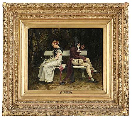 'Bouderie' (1879) by Theophile Marie Françoise Lybaert - Auction record, sale price, and art valuation. Compare with similar artists and explore comparable artworks.