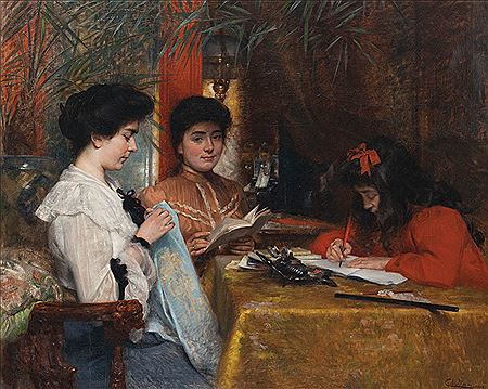 Family scene in interior