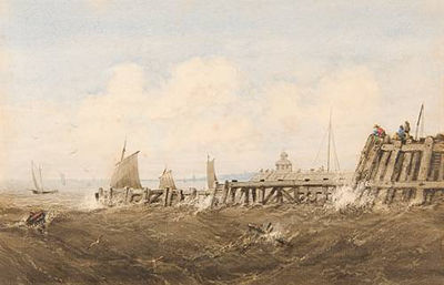 Rough seas at Yarmouth harbour