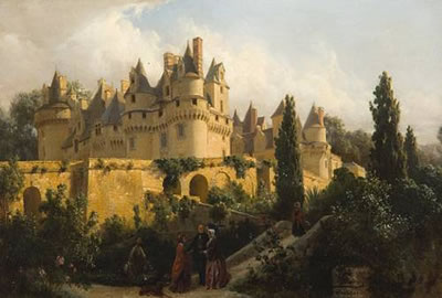 Figures before Château d'Ussé
