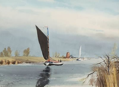 Norfolk Wherry near St Benet's Abbey ruins by Leslie L Hardy Moore - Auction record, sale price, and art valuation. Compare with similar artists and explore comparable artworks.