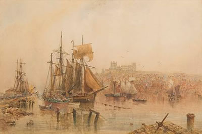 Whitby harbour scene