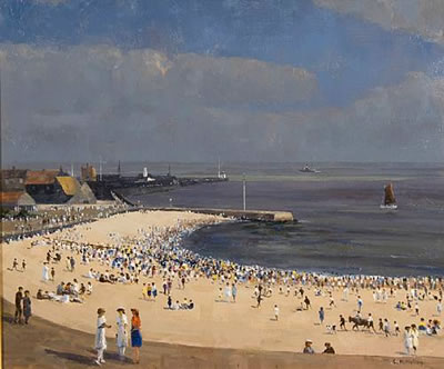 August bank holiday, Gorleston by Campbell Archibald Mellon - Auction record, sale price, and art valuation. Compare with similar artists and explore comparable artworks.