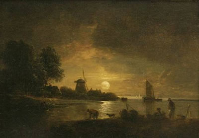 Moonlit river scene
