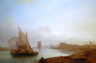 Fishing boats on an estuary