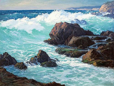 ROCK AND WAVES, LAGUNA BEACH by William Henry Price - Auction record, sale price, and art valuation. Compare with similar artists and explore comparable artworks.