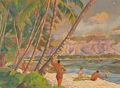 LOOKING FROM HALEKULANI TOWARDS DIAMOND HEAD by Robert Eskridge - Auction record, sale price, and art valuation. Compare with similar artists and explore comparable artworks.