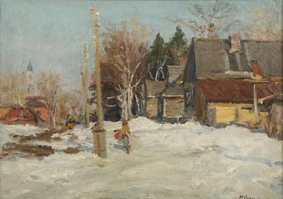 A village in winter