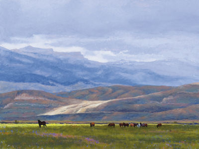 Sample artwork by Julie Oriet (20th century), known for landscape-snow, skyscapes - View similar artists and auction records