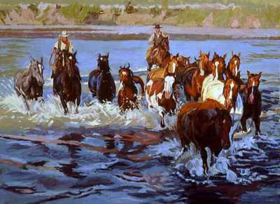 Sample artwork by Dean St Clair (1942 - 2003), known for landscape, ranch genre, illustrator - View similar artists and auction records